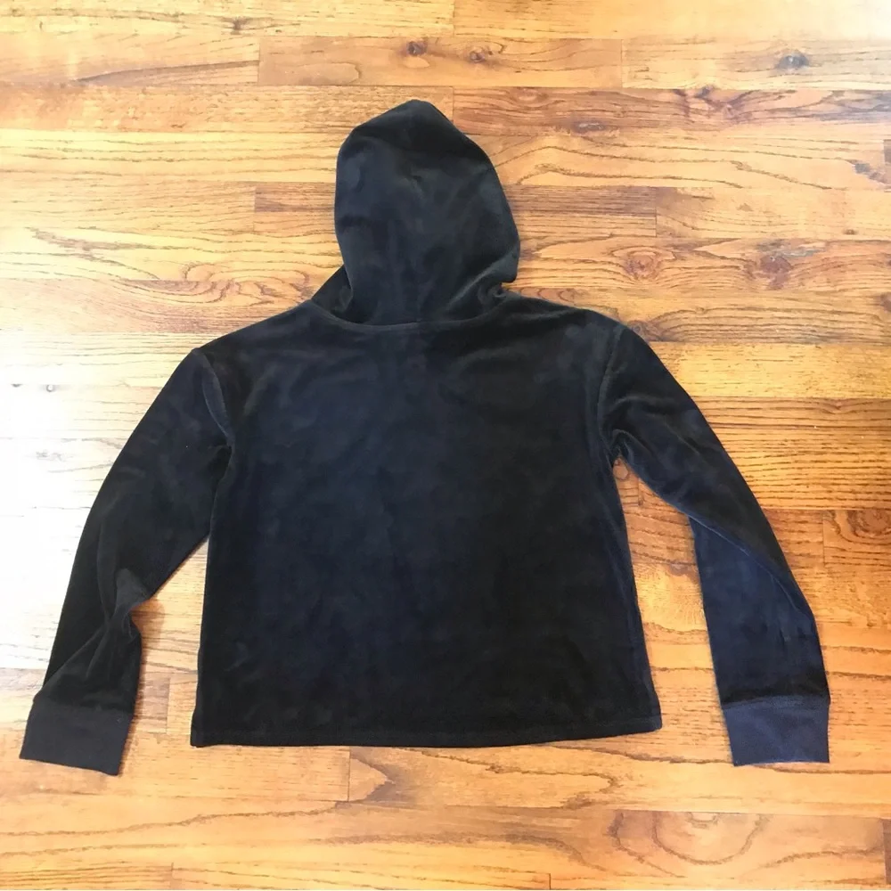 Girls Justice Active Gymnast Hooded Hoodie Blouse Top Black w/ Gold Graphics 10